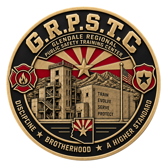 A circular commemorative coin or medallion featuring the text 'G.R.