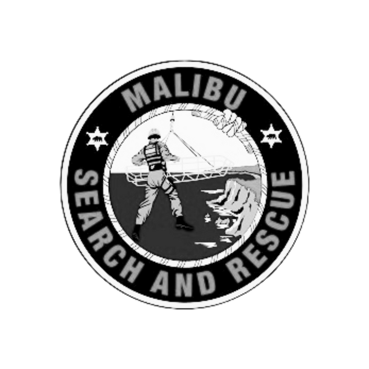 Black and White PNG logo of LASD's Search and Rescue Team Malibu
