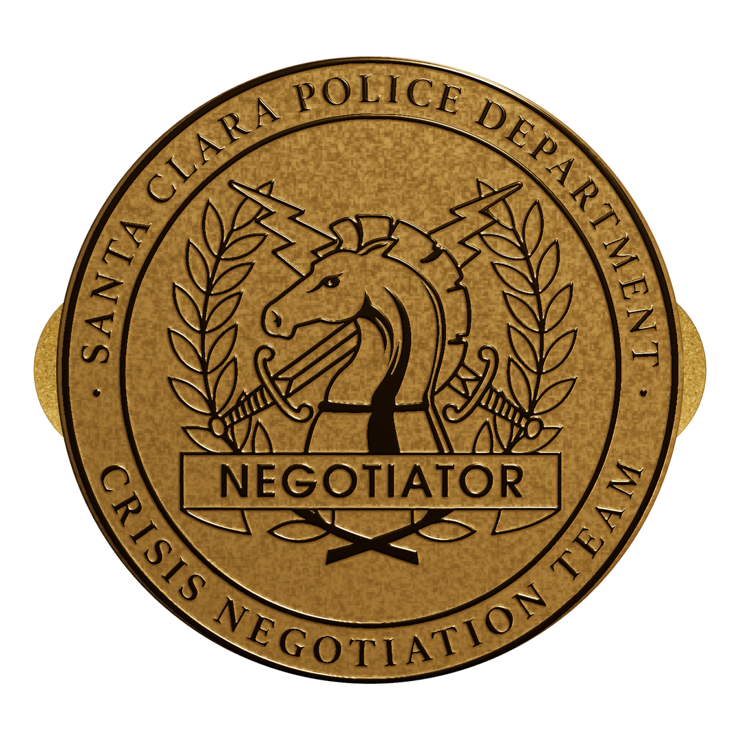 Santa Clara PD - Negotiator Metal Gold Pin