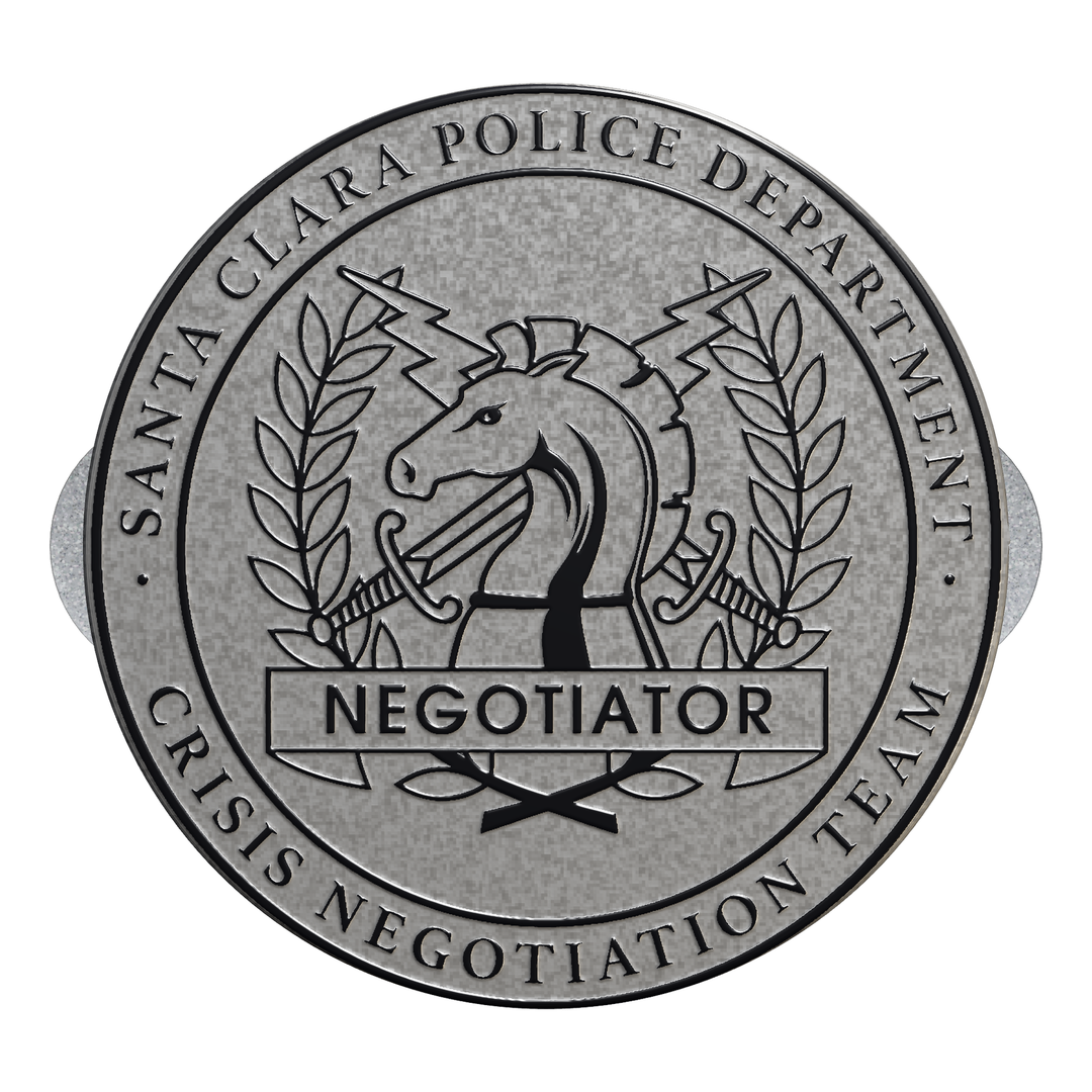 Santa Clara PD - Negotiator Metal Silver Pin